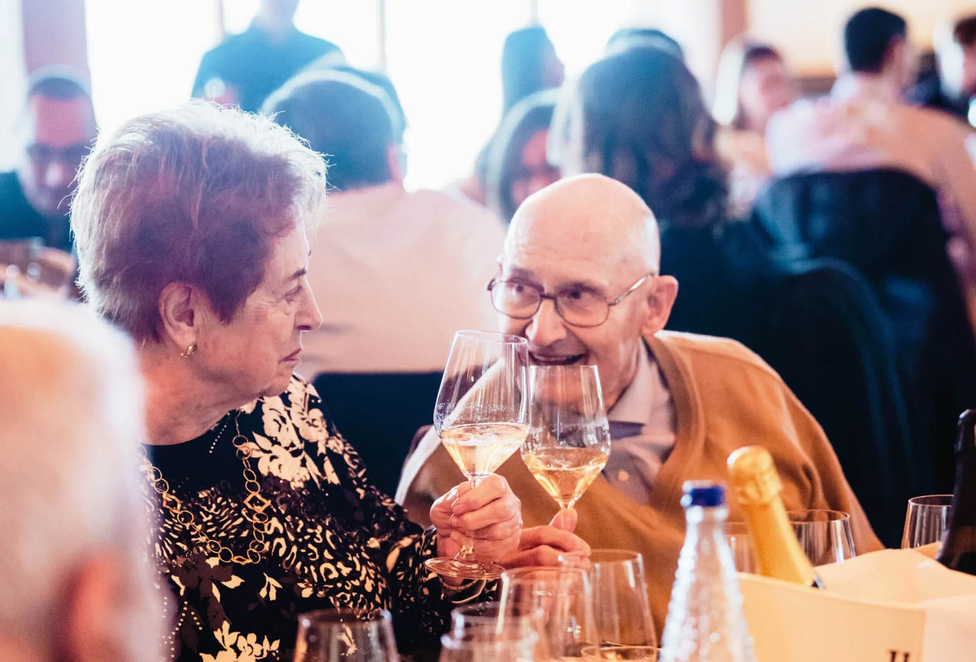 Pere Llopart i Vilarós toasting with sparkling wine