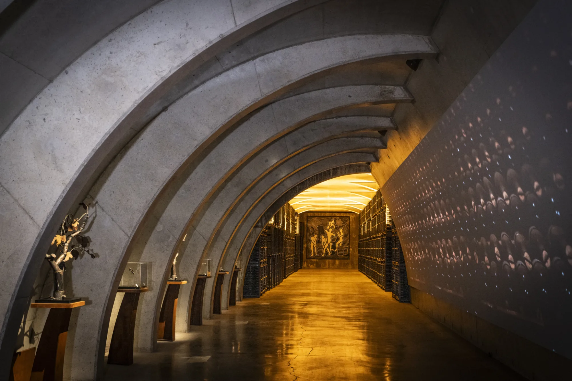 Underground ageing gallery at Celler Kripta