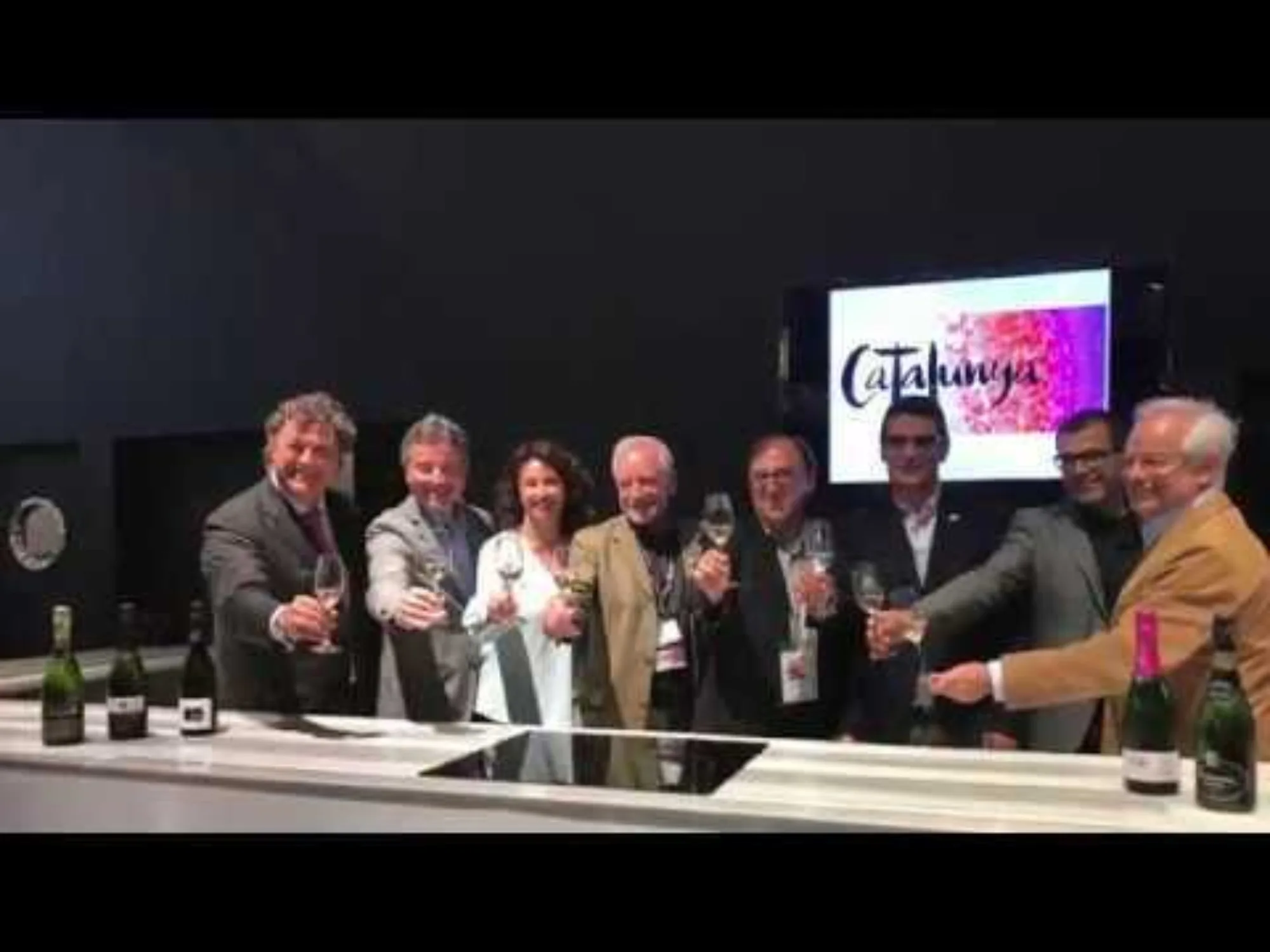 Corpinnat representatives toasting at Alimentaria 2018