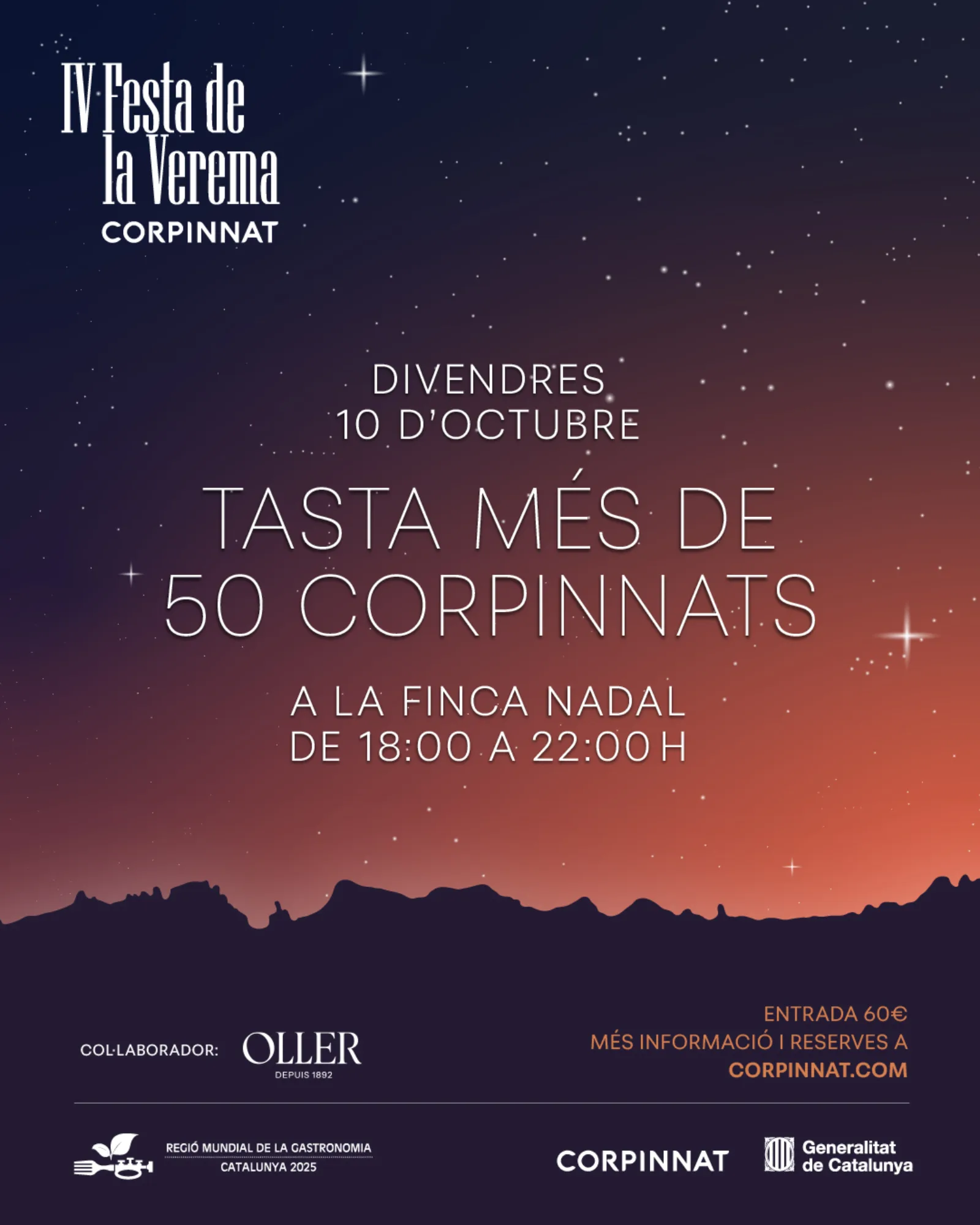 Poster for the 4th Corpinnat Harvest Festival at Finca Nadal