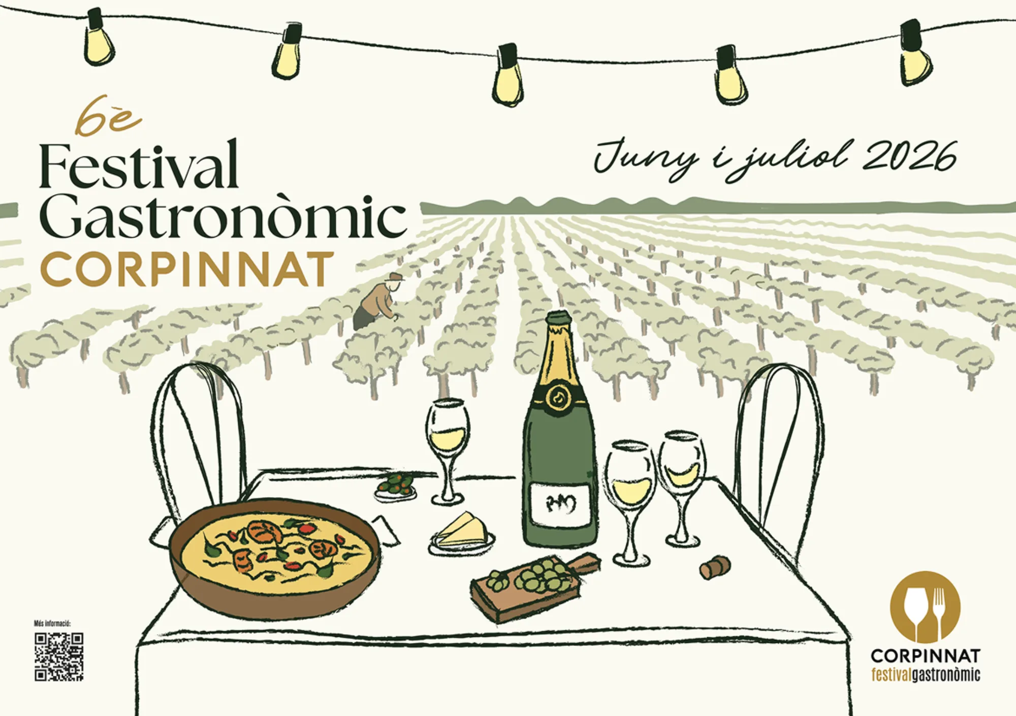 Cartel del sexto Festival Gastronómico Corpinnat, junio y julio de 2026