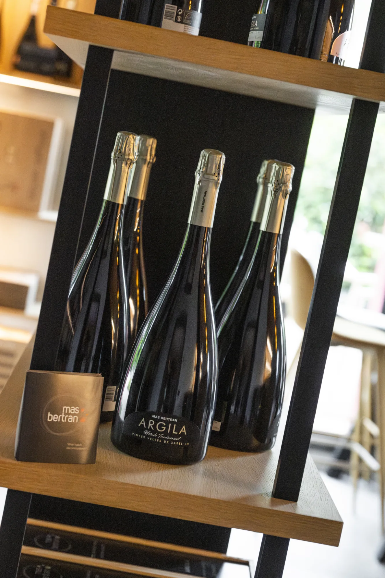 Mas Bertran bottles in the winery shop