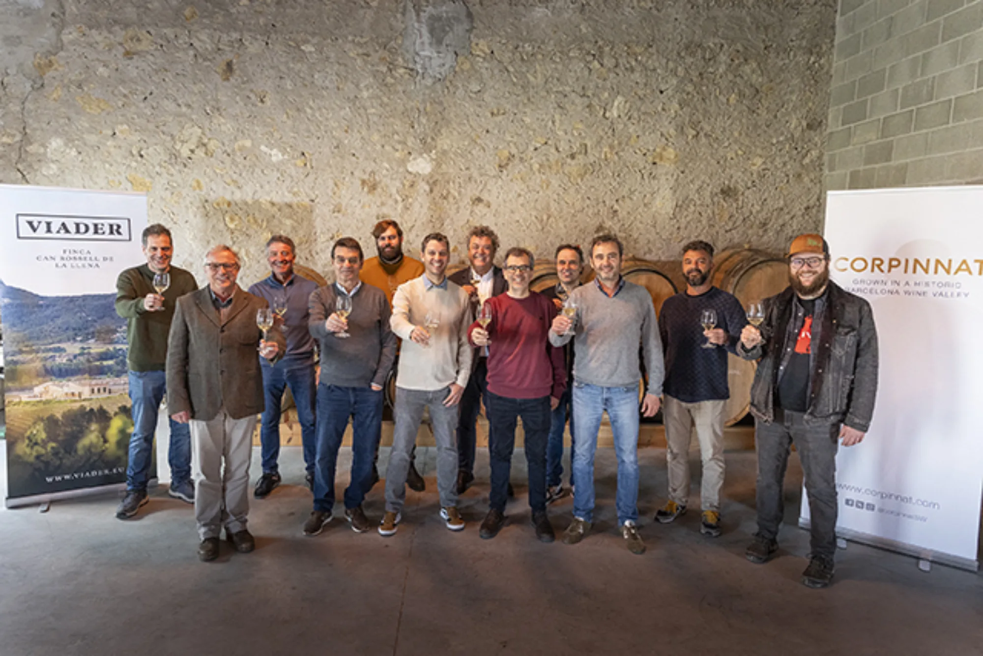 Equips de Corpinnat i Viader en la presentació de la incorporació del celler