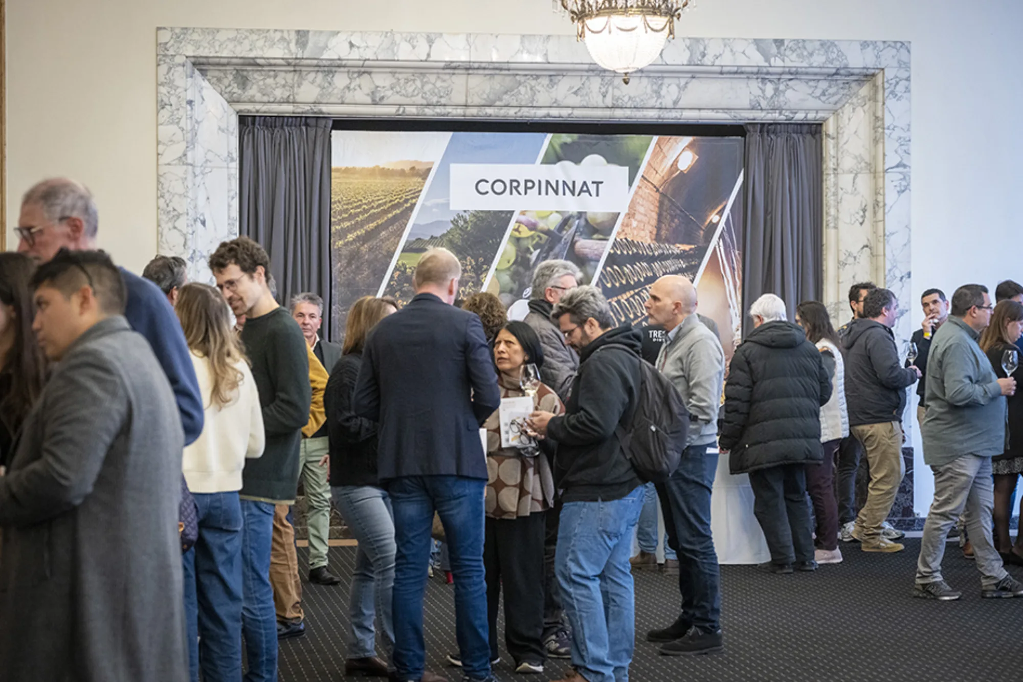 Visitors at the Corpinnat Base Wine Tasting