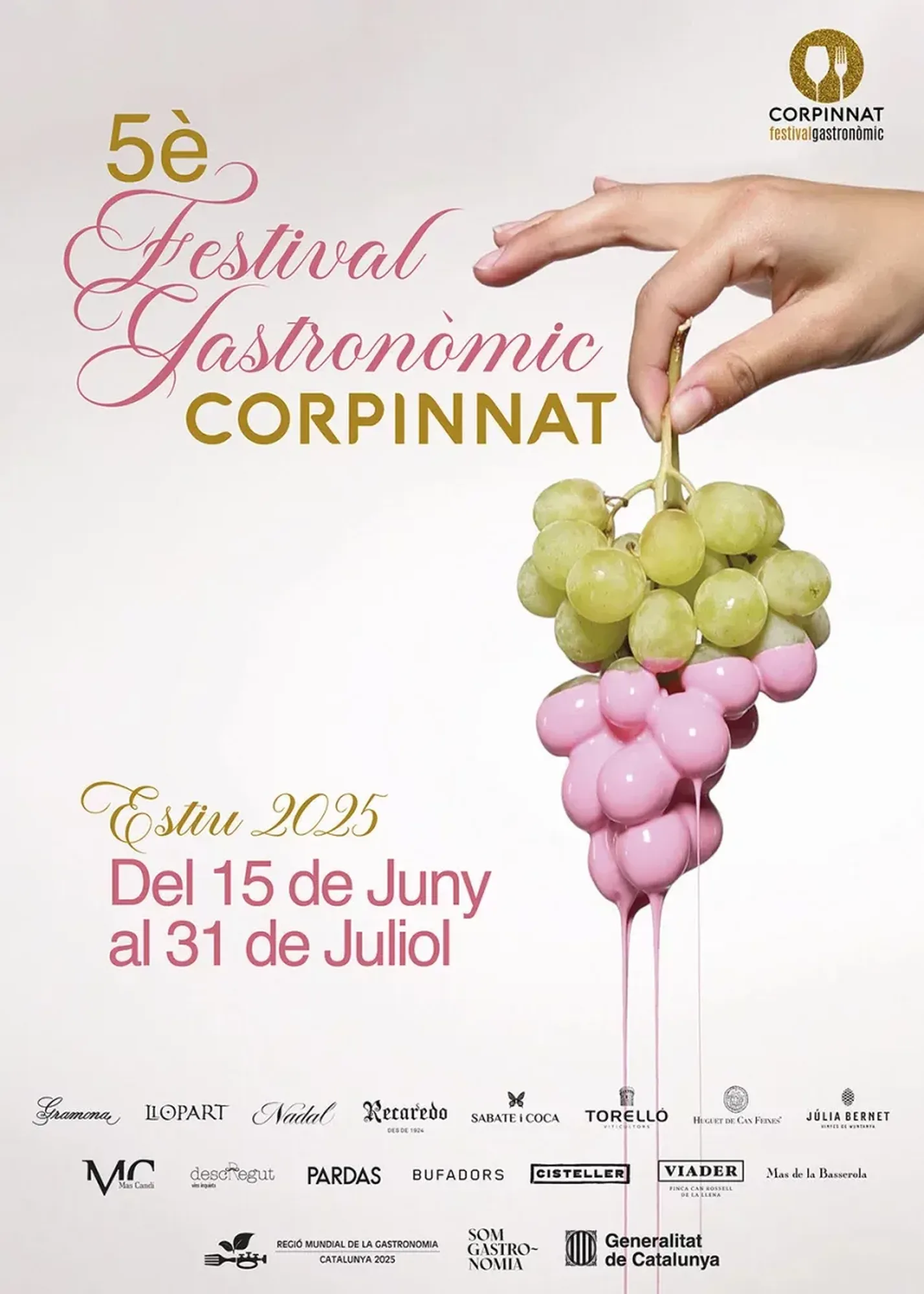 Cartel del quinto Festival Gastronómico Corpinnat, verano 2025