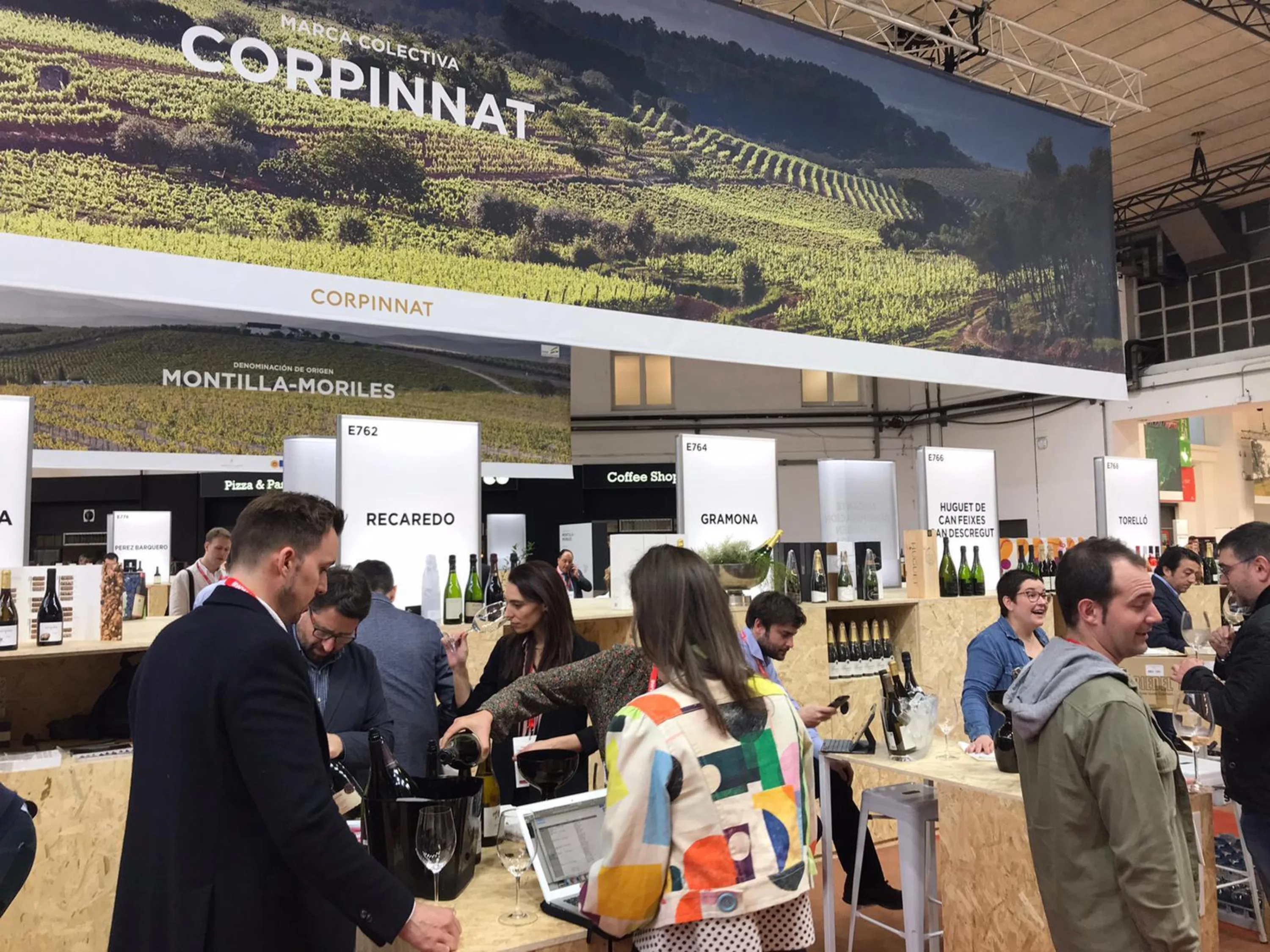 Visitors at the Corpinnat stand at Barcelona Wine Week