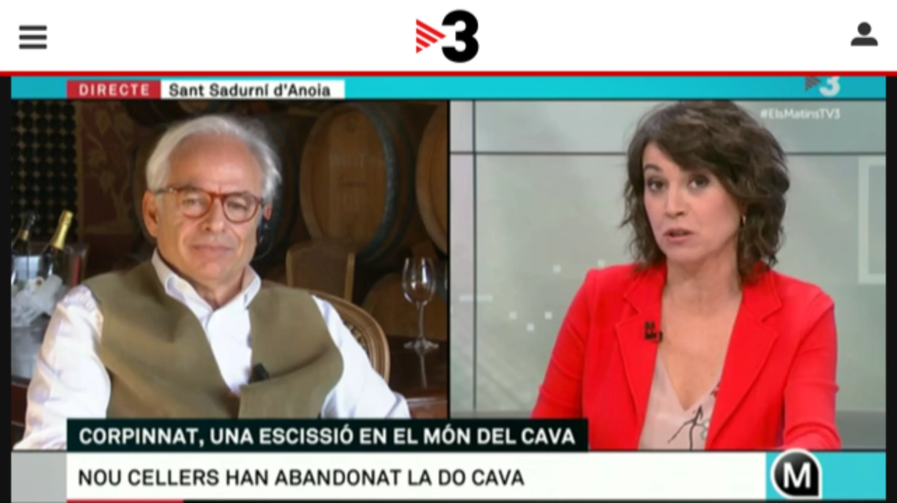 Xavier Gramona entrevistado en el programa Els Matins de TV3
