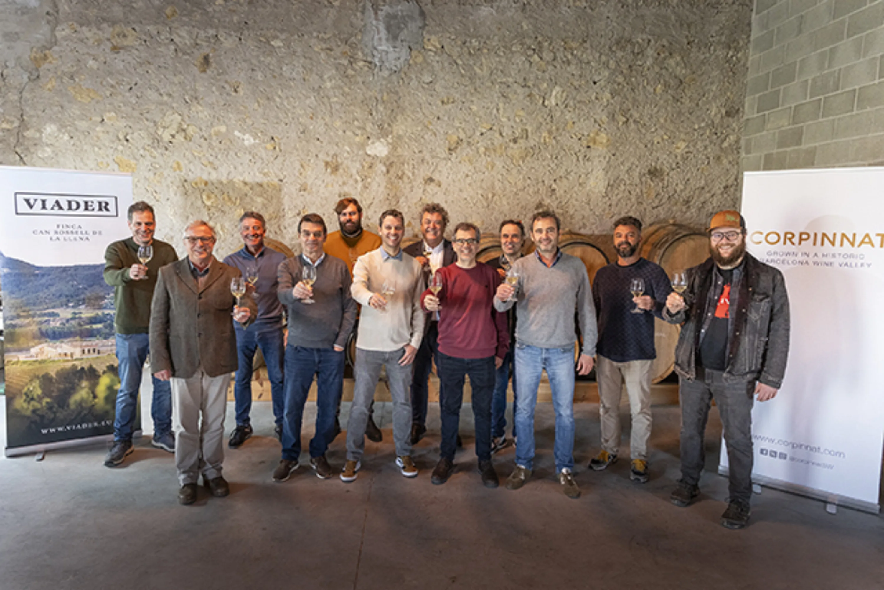 Equips de Corpinnat i Viader en la presentació de la incorporació del celler