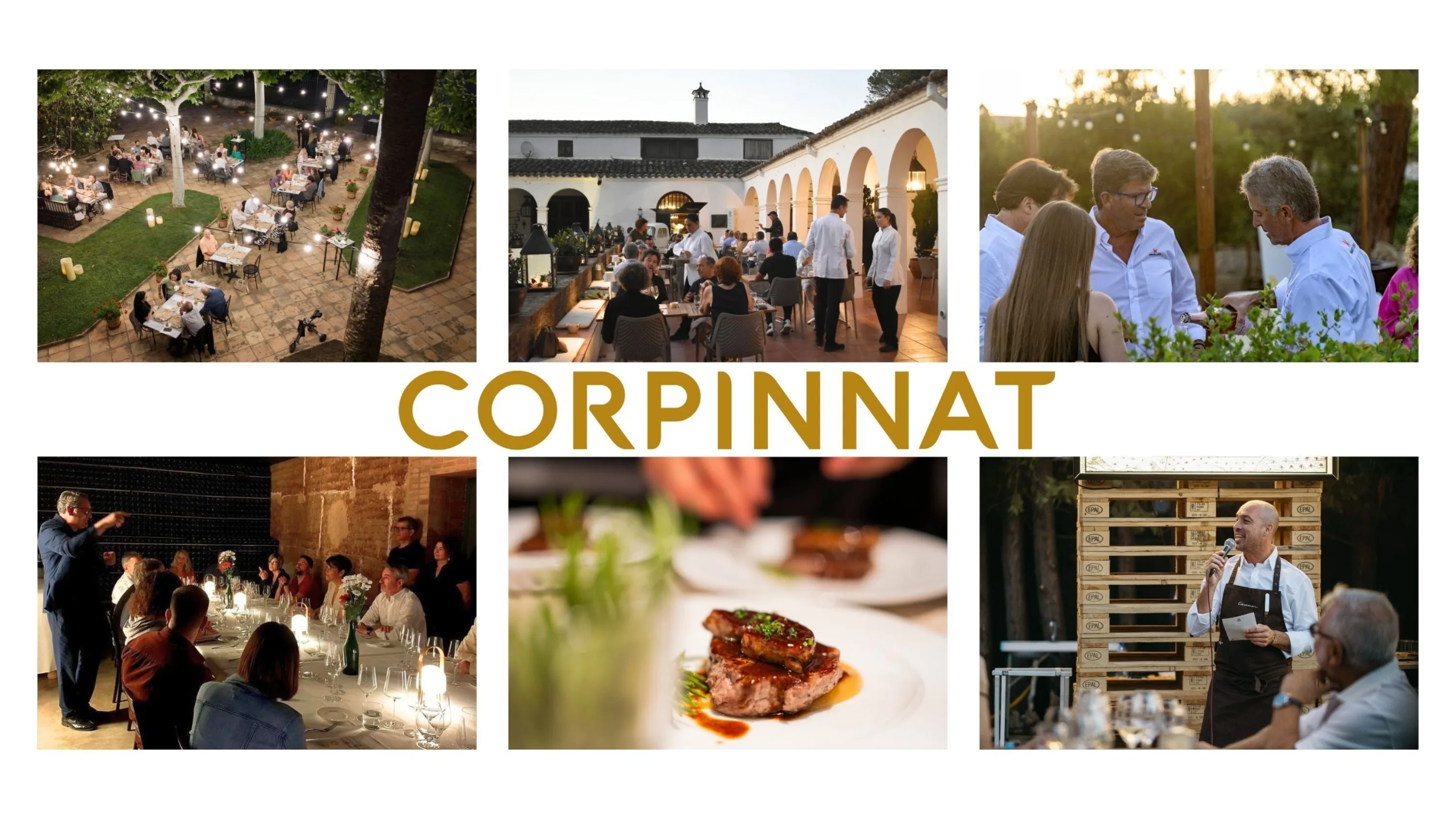 Collage de chefs y comensales del Festival Gastronómico Corpinnat