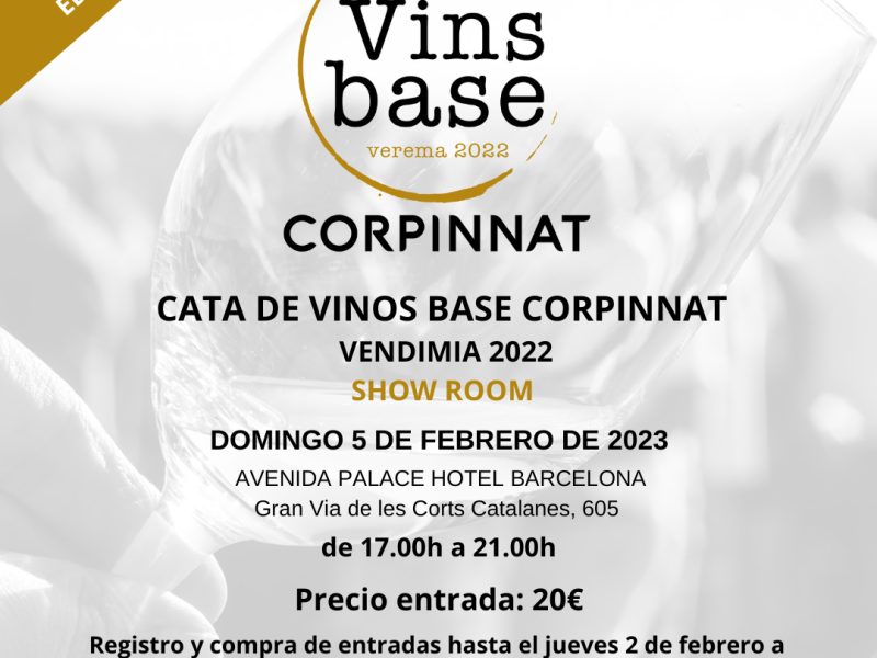 Primera Cata de Vinos Base CORPINNAT en formato showroom el 5 de febrero en Barcelona